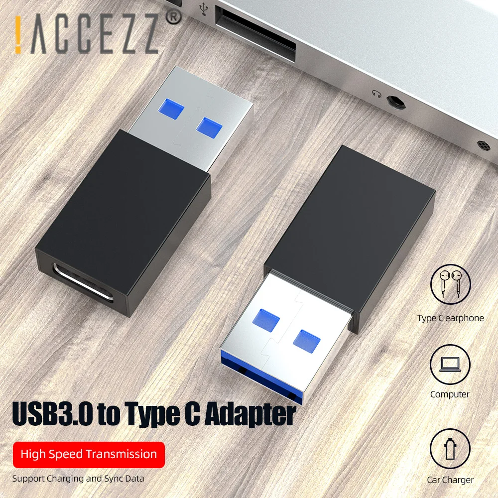 !ACCEZZ Type c to USB 3.0 OTG Adapter For Macbook Air iPad Pro 2020Universal Charging Sync Data C Female USB3.0 Converter | Мобильные