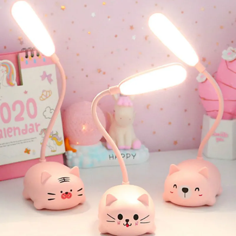 

Creative Animal Desk Lamp Indoor Lighting Table Lamp Optional Retractable Student Lovely Learning Usb Night Table Light