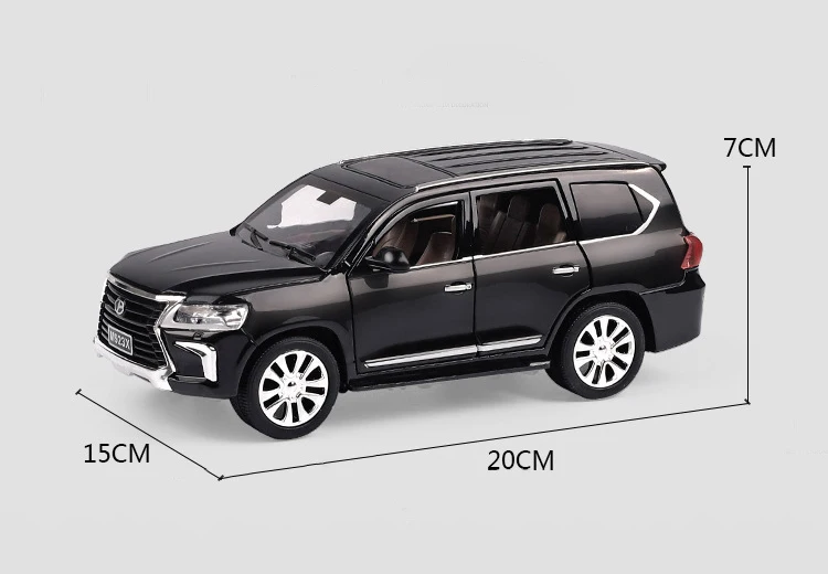 Модель автомобиля из искусственного сплава 1:24 Lexus LX570 Echo Acoustooptic автомобильные игрушки коллекция подарков на Рождество и день рождения