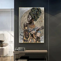 African Black Woman Art HD Posters and Print Abstract African Girl Canvas Paintings Wall Art Decoration Pictures Wall Home Decor 4