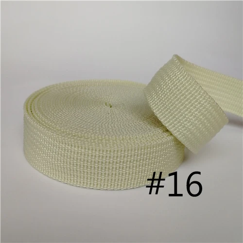 16 Beige 5 ярдов 20 мм Ширина PP лямки зеленый желтый синий фиолетовый белый для собак ручной работы ошейники для шитья сумок - Цвет: 16 Beige