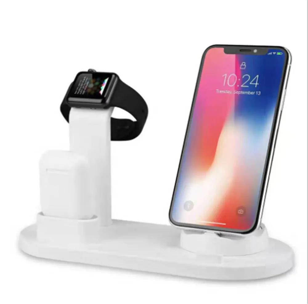 3 в 1 Подставка для зарядки беспроводной держатель для Apple Watch зарядное устройство iPhone