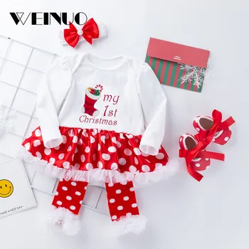 

Christmas Dress Princess Lace Dress 4PCS Baby Girls Princess Snowflake Tutu Christmas Outfits Set Vestidos De Fiesta De Noche