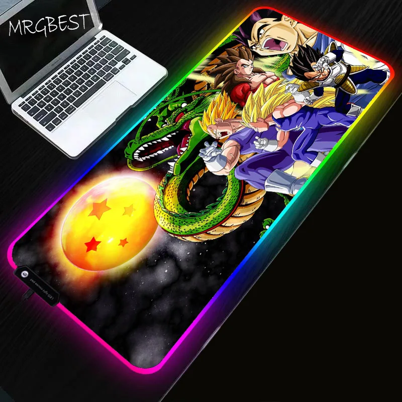 

MRGBEST Game Large RGB LED Mouse Pad Player Computer Anime Dragon Ball 2 Mousepad XXL Rubber Surface Pads Keyboard Table Mat