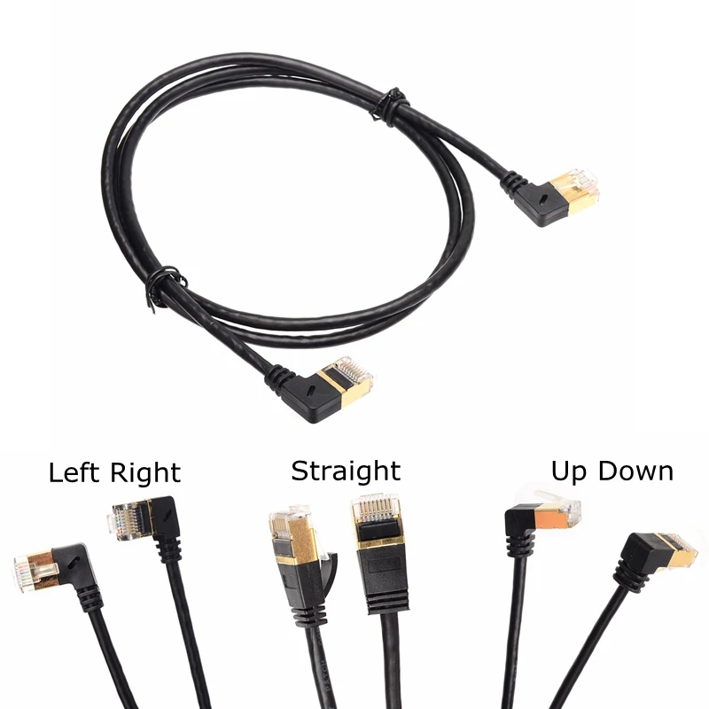 90 Gradi Su Giù Cat6 Cat7E Utp Cavo Di Rete Ethernet Da Maschio A Maschio Rj45 Patch Lan Cavo Corto Per Laptop Adsl Modem 30Cm 1Ft