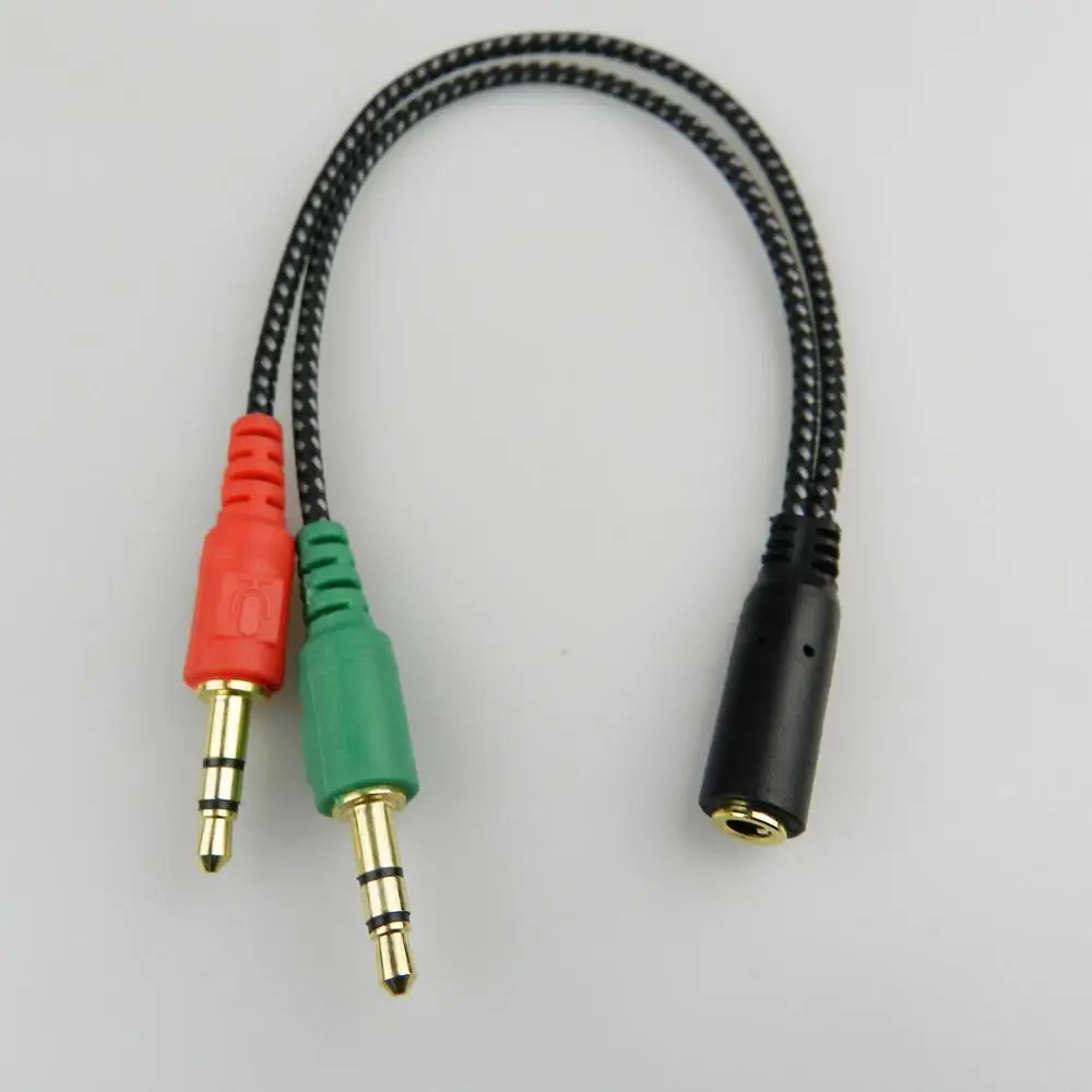 100pcs High quality 3 5mm Y Splitter 2 Jack Male To 1 Female Headphone Mic Audio Adapter Cable