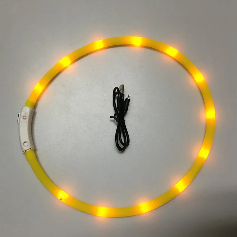 Светящийся ошейник для домашних животных USB зарядка кошек мигающий ночной со
