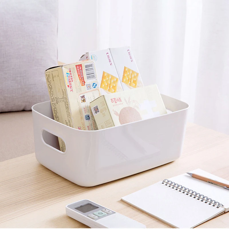 

Home Bathroom Desktop Sundries Gadgets Organizer Rack Cosmetic Kitchen Storage Box Snack Basket Plastic