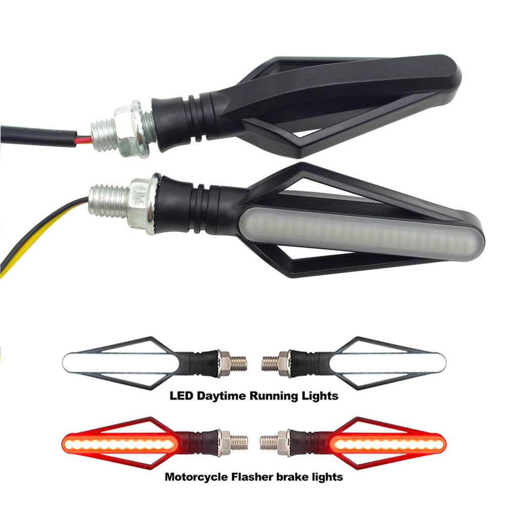 

Motorcycle Turn Signals LED Light Flowing Water Blinker Flashing Indicator Tail FOR suzuki bandit 1200 gsr 750 f800gt buell