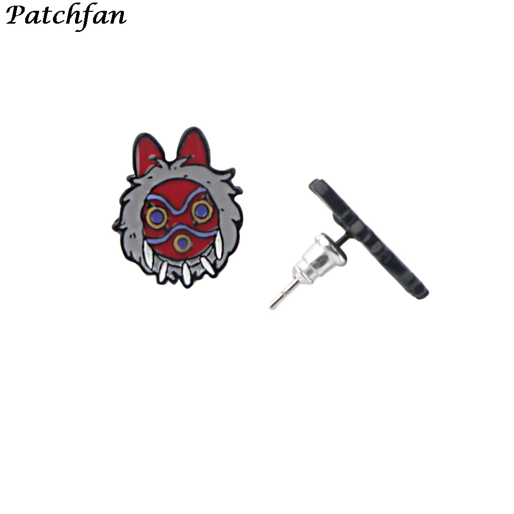 A4258 Patchfan Cartoon Cute Pierce Ear Stud kids Earrings For Womens Enamel Princess Jewelry Gifts Girls | Дом и сад