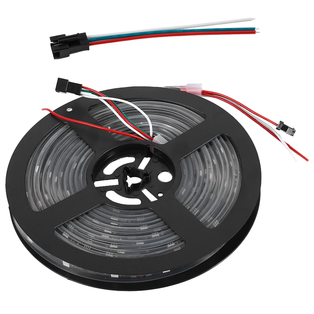 

ICOCO 5M 150/300LEDs WS2811 5050 SMD 12V Waterproof Black/White PCB RGB LED Strip Light for TV Blackground Party Decor Free Ship