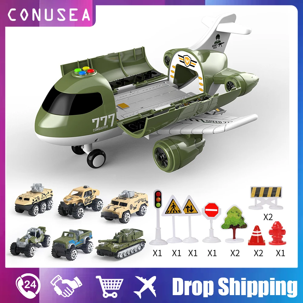 Toys Car Simulation Track Inertia Airplane Model with Music Stroy Light Plane Children's toy for boy kids montessori Education