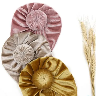 Hats Headbands Hair-Accessorie Turban Baby-Hat Infant Elastic Newborn-Baby Fashion Velvet