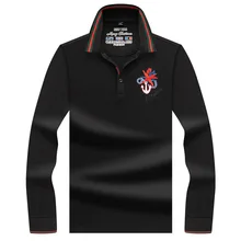 Высококачественная 3D вышитая рубашка поло мужская хлопок сплошной цвет поло Новое поступление мужские повседневные деловые поло 8910