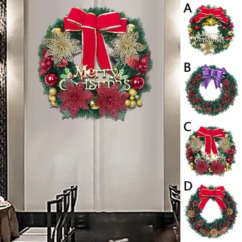 

Christmas Wreath Door Wall Ornament Garland Decoration Fake Fruit Pine Christmas Decora for Home Featival party simulation flowe