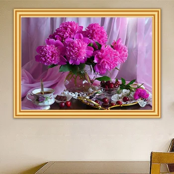 

Full Square Round Diamond Embroidery Mosaic Picture of Rhinestones Decor Gift Diy 5D Diamond Painting Flower Fruit Cross Stitch