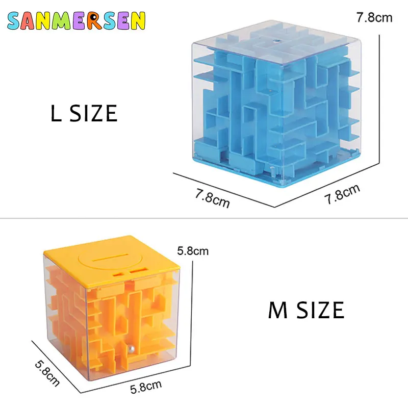 3D лабиринт Копилка скорость волшебный куб головоломка Лабиринт игра Лабиринт прокатки магнитный шар Развивающие игрушки для детей лучшие подарки