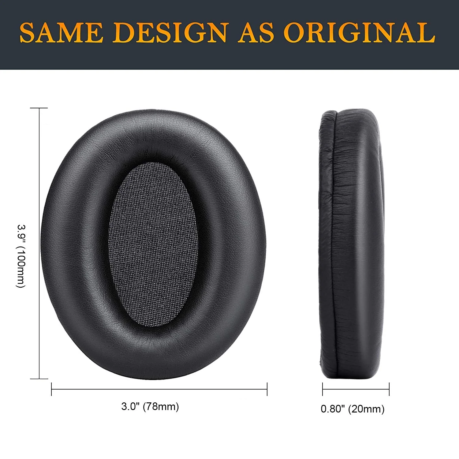 Soft Protein Leather Memory Foam Ear Pads Cushions
