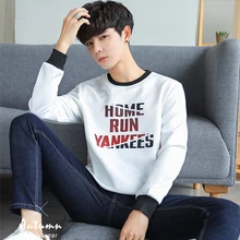 Letter Print O neck Oversized 2019 Autumn Winter men T shirt long Sleeve plus size 3xl Korean style minimalist student clothes Letter Print O neck Oversized 2019 Autumn Winter men T shirt long Sleeve plus size 3xl Korean style minimalist student clothes