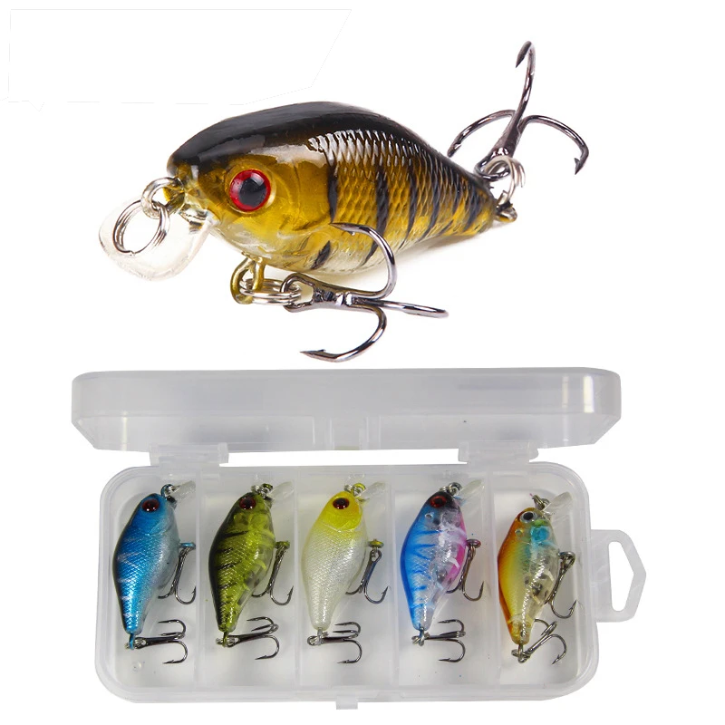 

Hard lure bait Suit Rock Plastic Bionic fishing bait 5 color little fat 5PCS/BOX