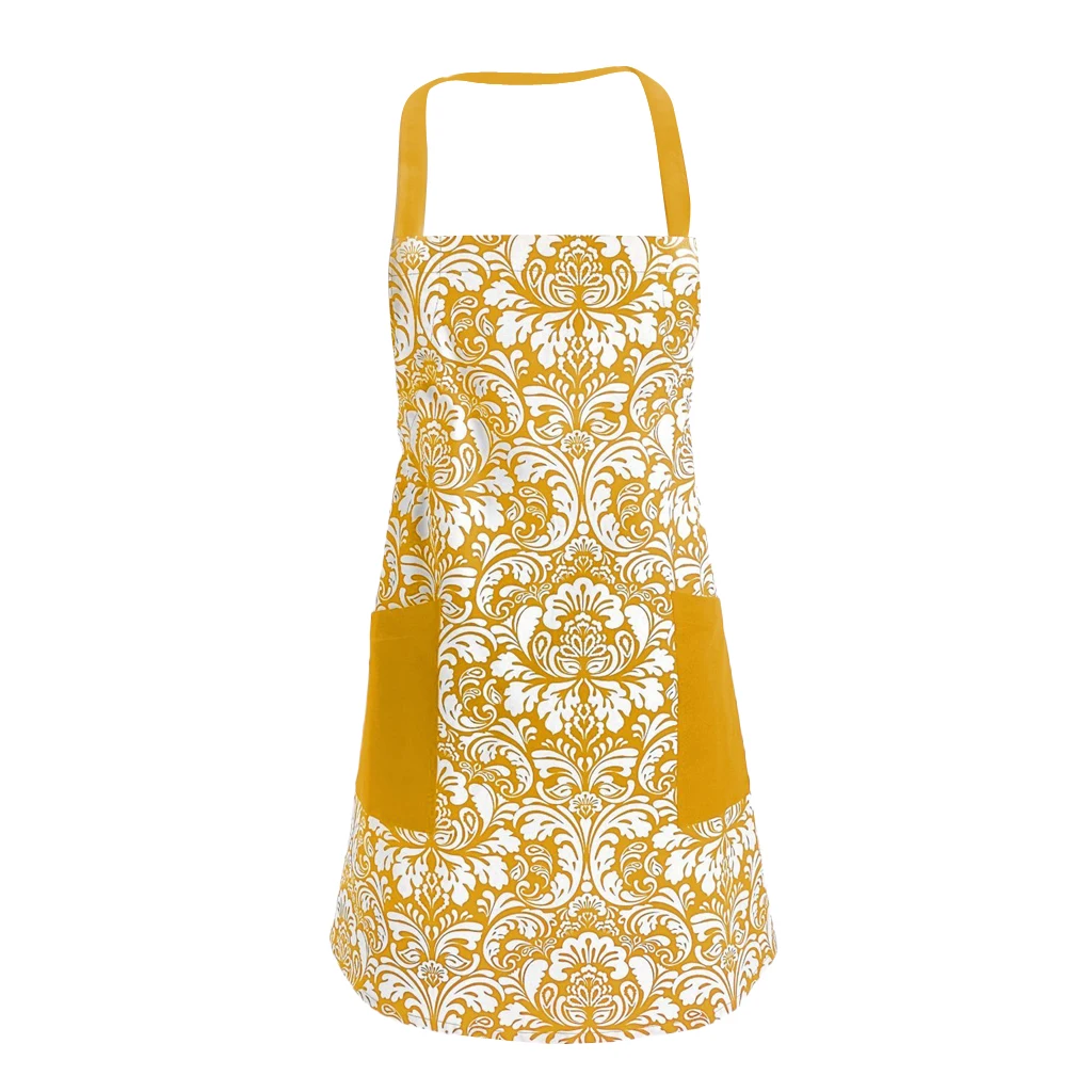 Women Apron With Pockets Pure Cotton Cooking Kitchen Restaurant Bib 10 Color