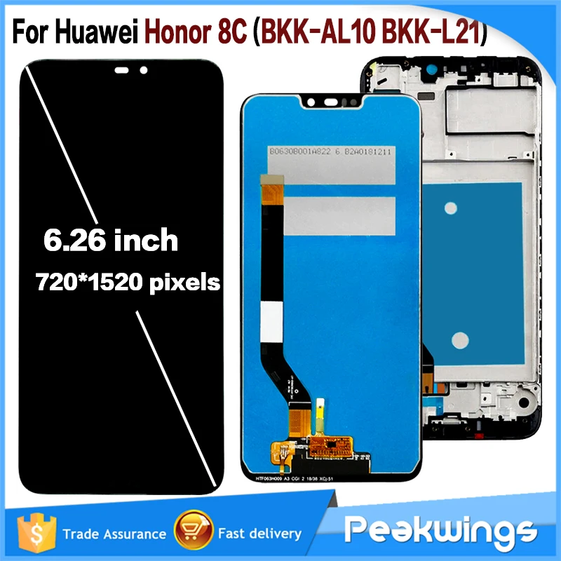 

6.26'' LCD For Huawei Honor 8C LCD With Frame Touch Screen Display Assembly For Honor Paly 8C BKK-AL10 BKK-L21 LCD