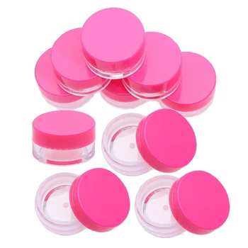 

10 Pieces Cosmetic Sample Empty Container Round Pot Jars With Screw Cap Lid