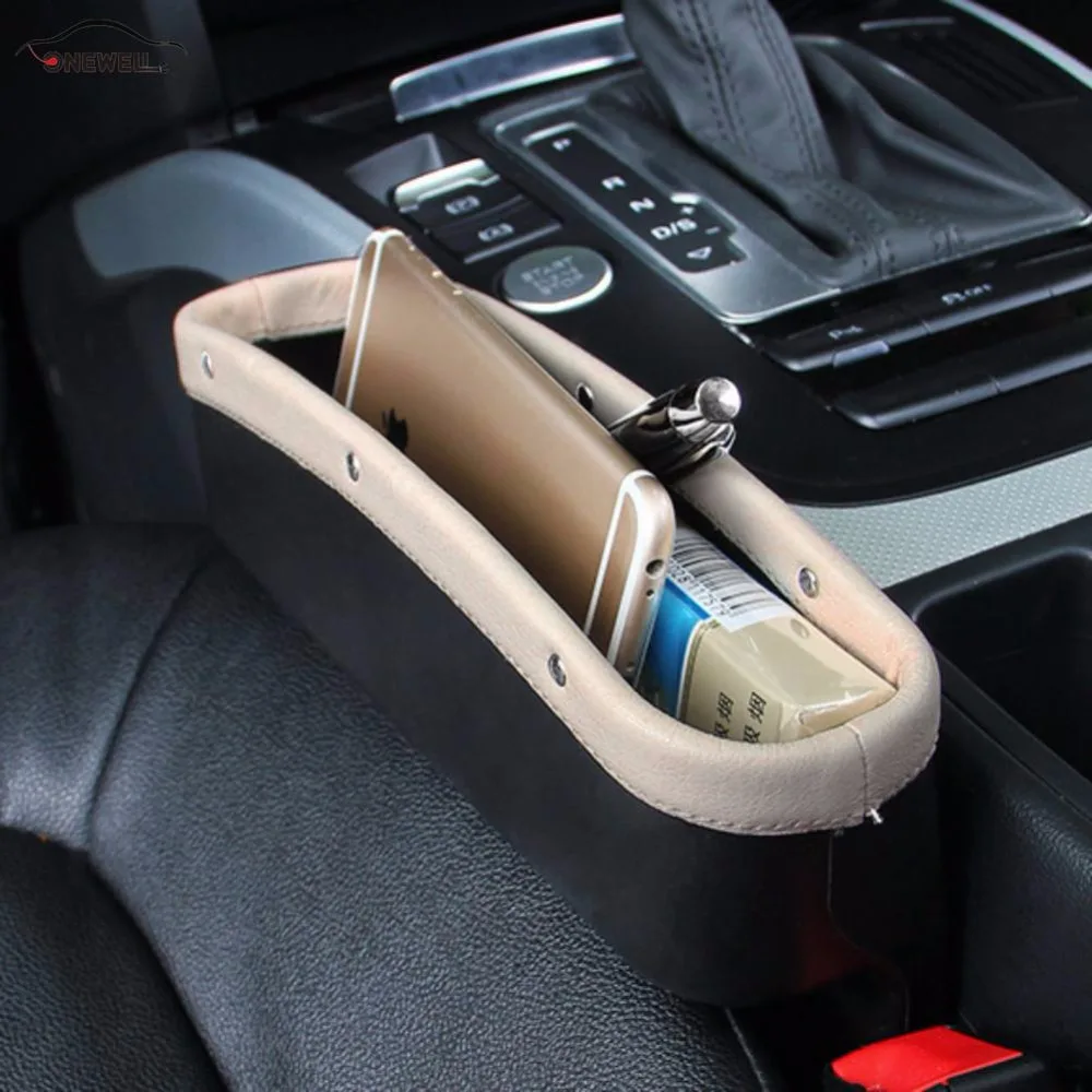 

Car Gap Pocket Stowing Tidying for Phone key Card Coin Car Seat Storage Bags Box Leather Case Accessoies