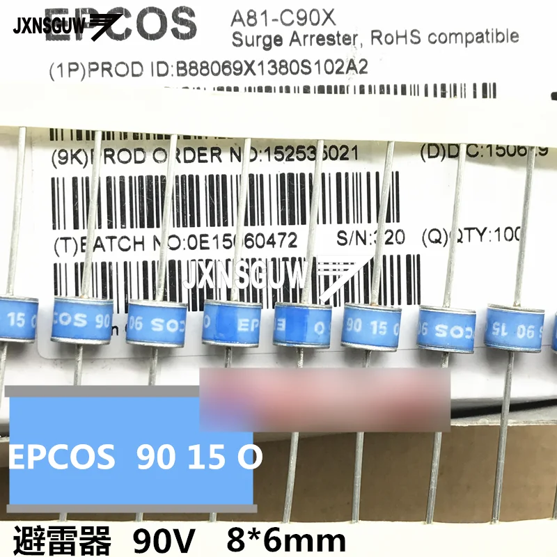 10PCS original A81-C90X EPCOS 90 15 O Ceramic gas discharge tube 8X6 blue 2R 90V straight Insert B88069X1380S102A2 A81C90X | Электронные