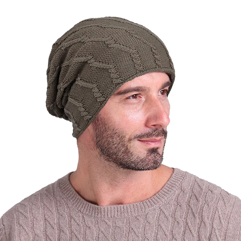 6 Зимняя шапка toque, Мужская плюшевая шерстяная шапка, теплые наушники, вязаная шапка, для улицы, Конопляный узор, пуловер, шапка Skullies Bonnet beanie cc Hat - Цвет: 6
