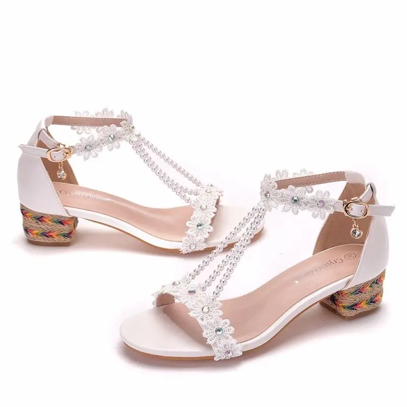 

Женские босоножки из ПУ кожи, на высоком квадратном каблуке 4,5 см