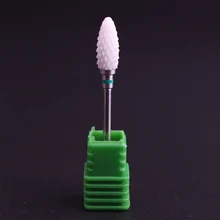 Nail Art Drill Bit White Ceramic Medium Nail Art Grinding Stone Head Ceramic Mounted Point Polish Tool Electric Manicure