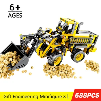 

688pcs Engineering Bulldozer Truck Building Blocks Compatible Technic City Construction Bricks Toys For Boys Children