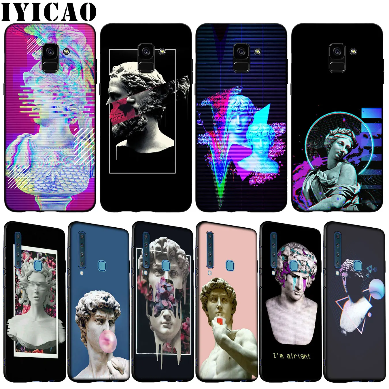 Michelangelo Art Statue Aesthetic Soft Silicone Phone Case for Samsung Galaxy A6 A7 A8 A9 2018 A3 A5 Note 9 8 10 Plus 20 Ultra | Мобильные