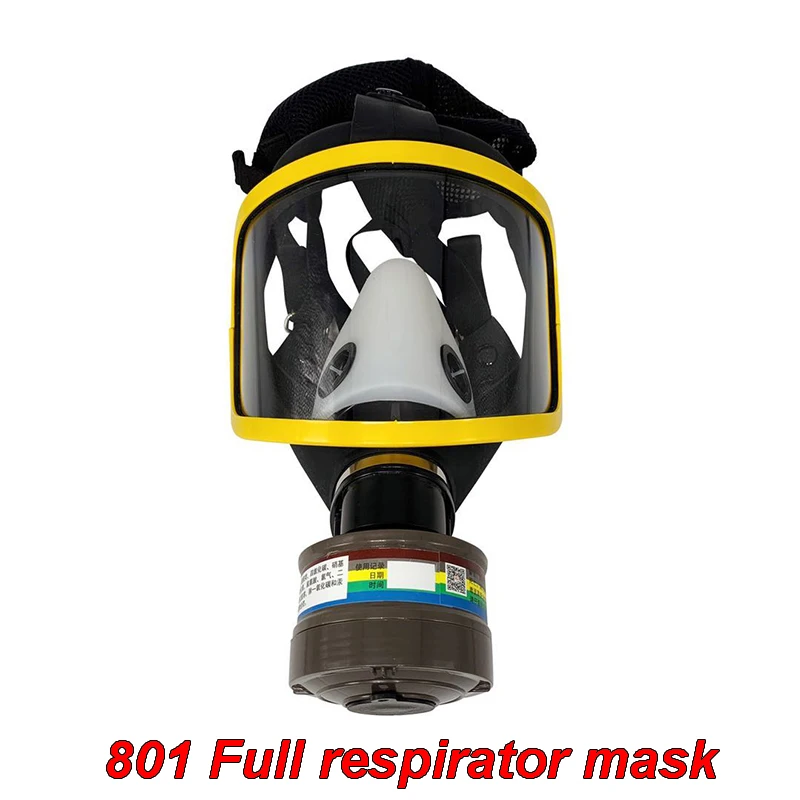 801 high quality Respirator gas mask 40mm filter interface High-definition mirror Silicone gas mask Spray paint Protective