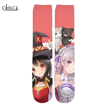 

CLOOCL 2020 New Style Fashion Newest Anime Megumin Konosuba 3D Print Men's Women's Casual Hot Selling Straight Socks