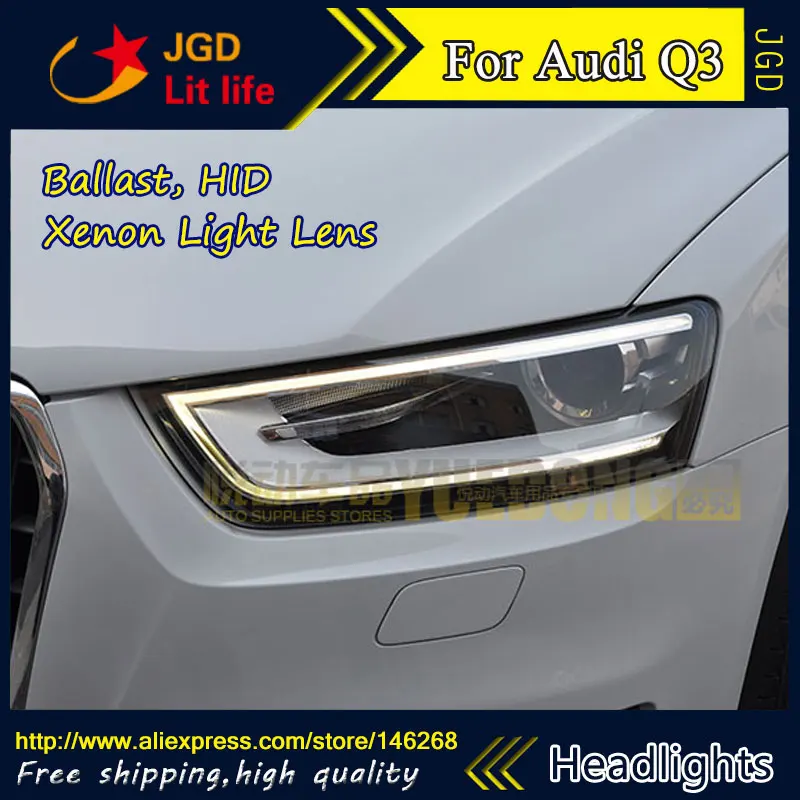Автомобильный Стайлинг LED HID Rio Audi Q3 Фары чехол для 2013 2014 Биксеноновые линзы