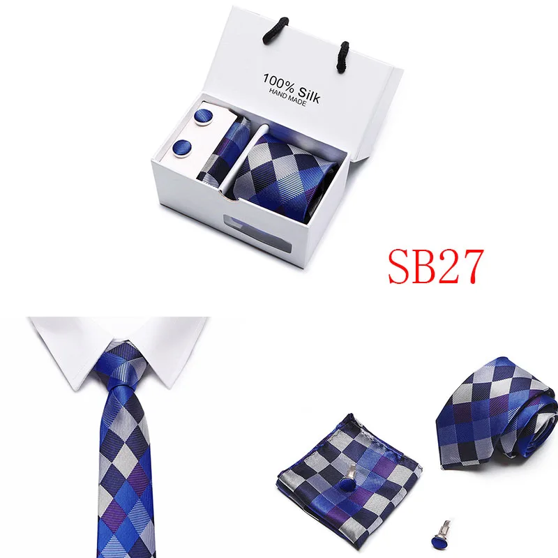 Новый плед для мужчин галстуки комплект удлиненные размеры 145 см * 8 темно синие Пейсли шелк жаккард Тканые средства ухода за кожей Шеи