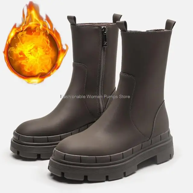 Botas de diseñador de marca BV para mujer, de fondo grueso Botines Chelsea,  botines cortos, zapatos de otoño e invierno, novedad de 2021|Botas hasta el  tobillo| - AliExpress