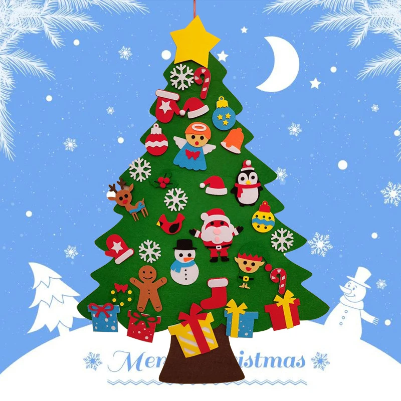 Felt Christmas Tree Cartoon Santa Snowman Diy Gifts Kids Christmas Favor  Merry Christmas Decor For Home 2022 Happy New Year - Christmas Trees -  AliExpress