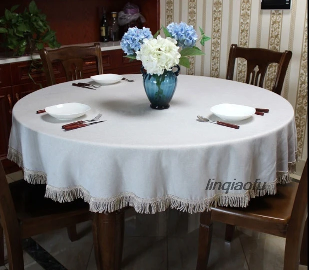 Modern minimalist American round tablecloth European table cloth fabric cotton linen home Table runner
