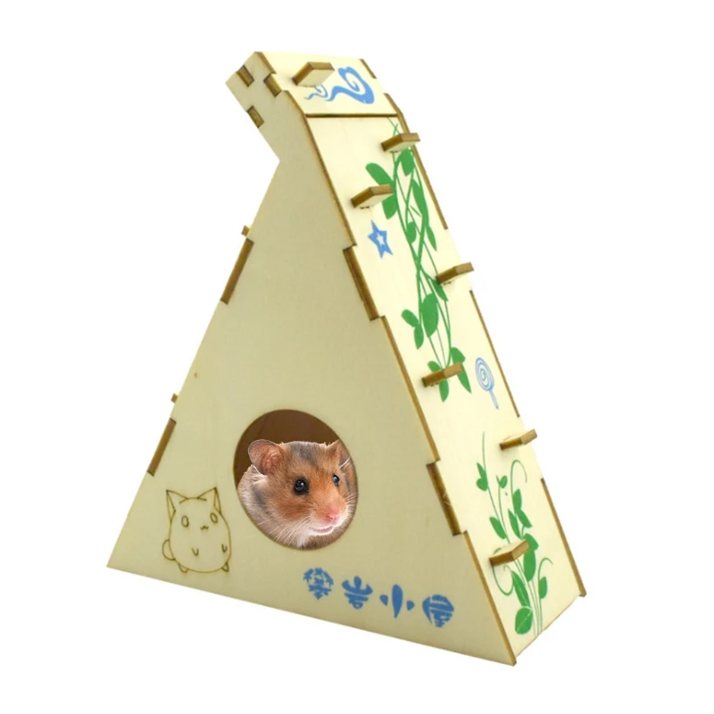 Hamster Maze Wooden Tube Tunnel Cage Seesaw House Swing Small Animals Pet Toys pet toys hamster toy small animals pet exercise toy hamster climbing toy