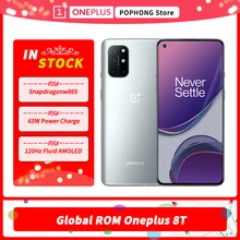 Global ROM Oneplus 8T Mobile Phone 6.55''120Hz AMOLED Snapdragon 865 Octa Core Android 11 65W Warp Charge 5G Smartphone