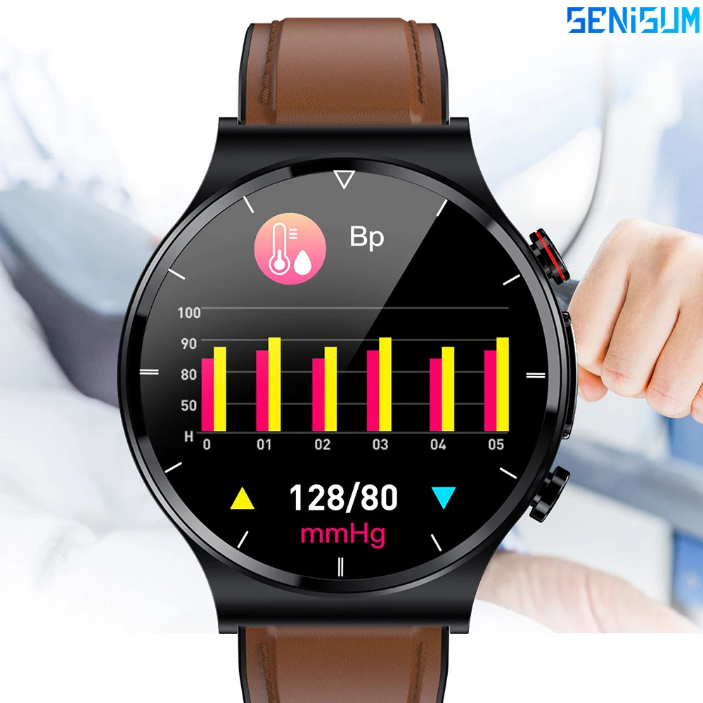Relógio com Carregador sem Fio Taxa de Respiração de Oxigênio Tela de 1.32 Polegadas Diagnóstico Médico Temperatura Corporal no Sangue Pulseira Masculina Ecg Ppg ia - Image 2