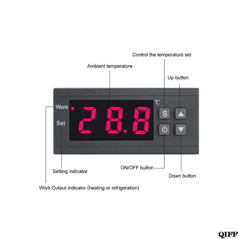 MH1210W AC 90-250V Цифровой термометр терморегулятор контроллер температуры термостат реле NTC датчик для инкубатора