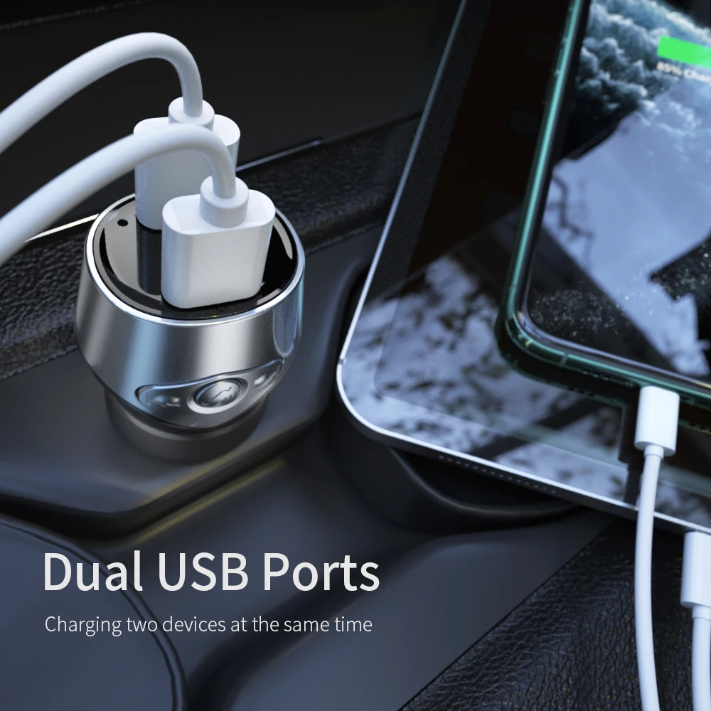 Essager USB Автомобильное зарядное устройство беспроводной Bluetooth 5,0 автомобильный комплект громкой связи fm-передатчик MP3 быстрое зарядное устройство для iPhone Xiaomi Мобильный телефон
