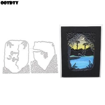 

Tree Moon Story Metal Cutting Dies Stencil DIY Scrapbooking Album Stamp Paper Card Embossing Crafts Decor
