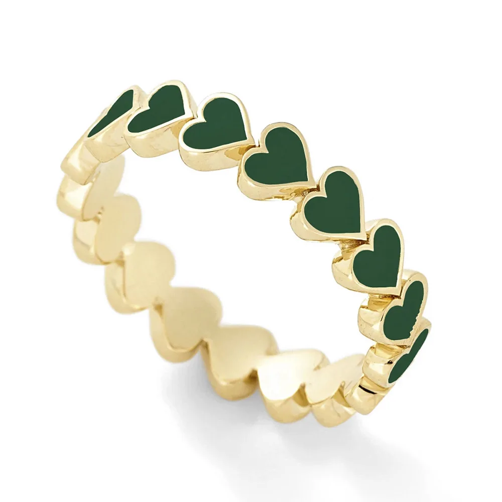 Finger Ring VG 6YM Love Heart Engagement Ring For Women Drip Oil Heart Rings Plated Lady Band Rings Trendy Wedding Party Accessories