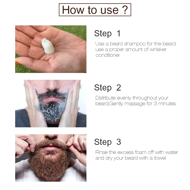 Sevich Men Beard Care Kit 100ml Nourishing Beard Wash Shampoo Natural Smoothing Moustache Care Conditioner Beard