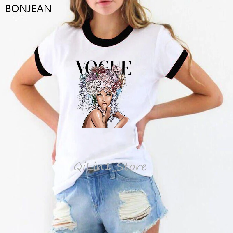 

Newest elegant France pairs woman print vogue t shirt femme hipster sexy ringer tee shirt streetwear white top female t-shirt